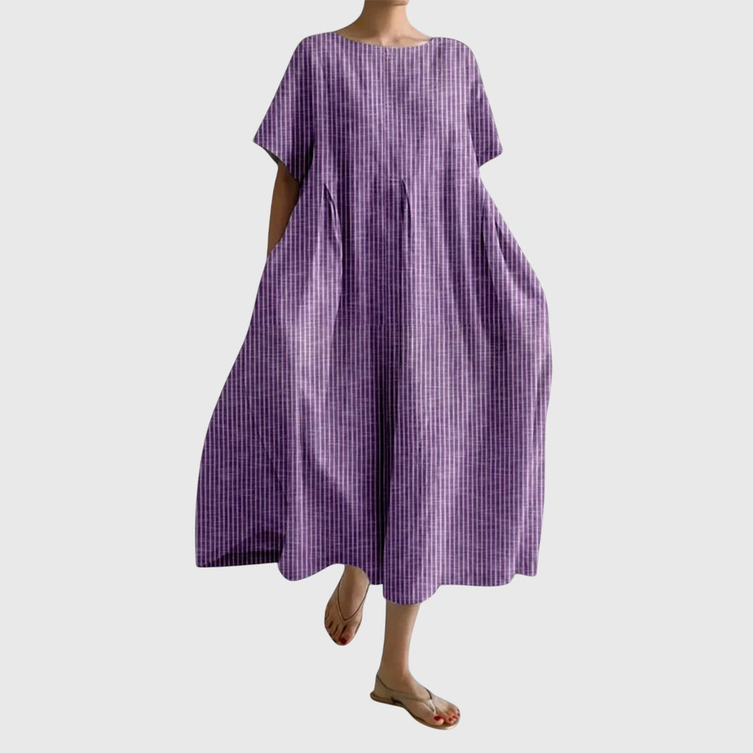 Women's Striped Maxi Dress - Effortless Summer Elegance