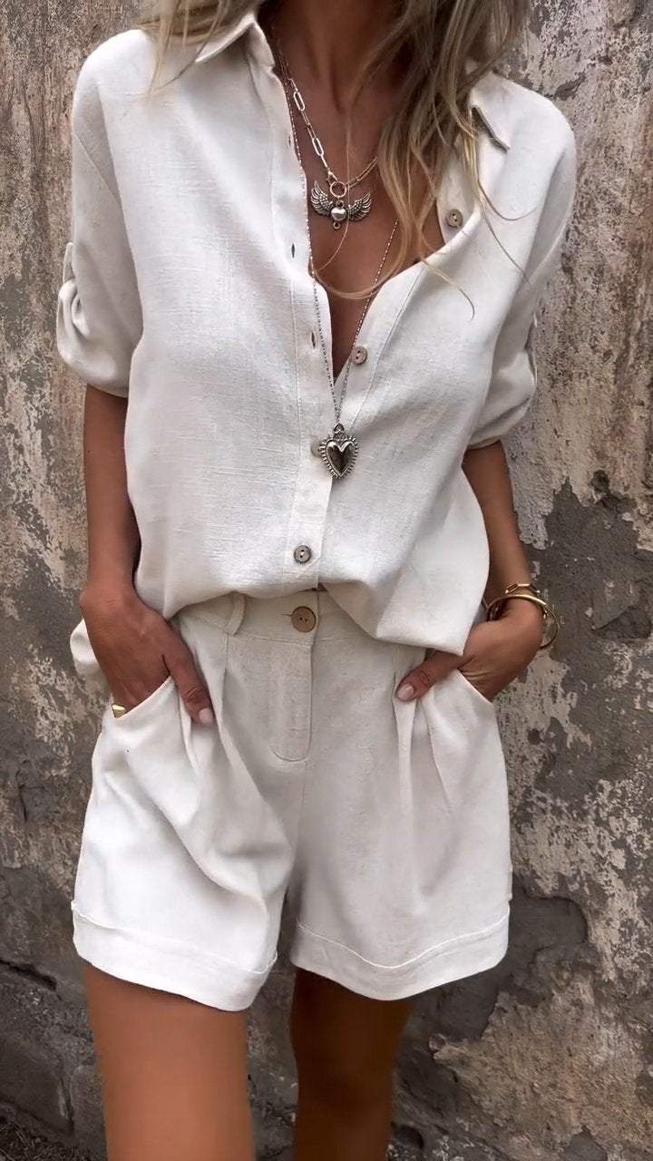 Women's Cotton-Linen Two-Piece Set - Breezy & Timeless
