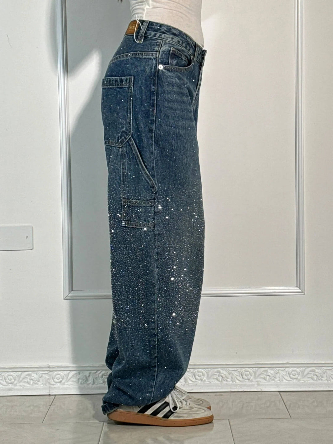 Women's Victoria High-Waist Glitter Jeans - Sparkle with Confidence