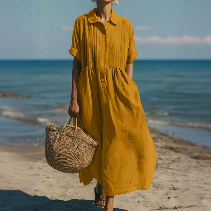 Women's Cotton Button Shirt Dress - Effortless Beauty for Warm Days