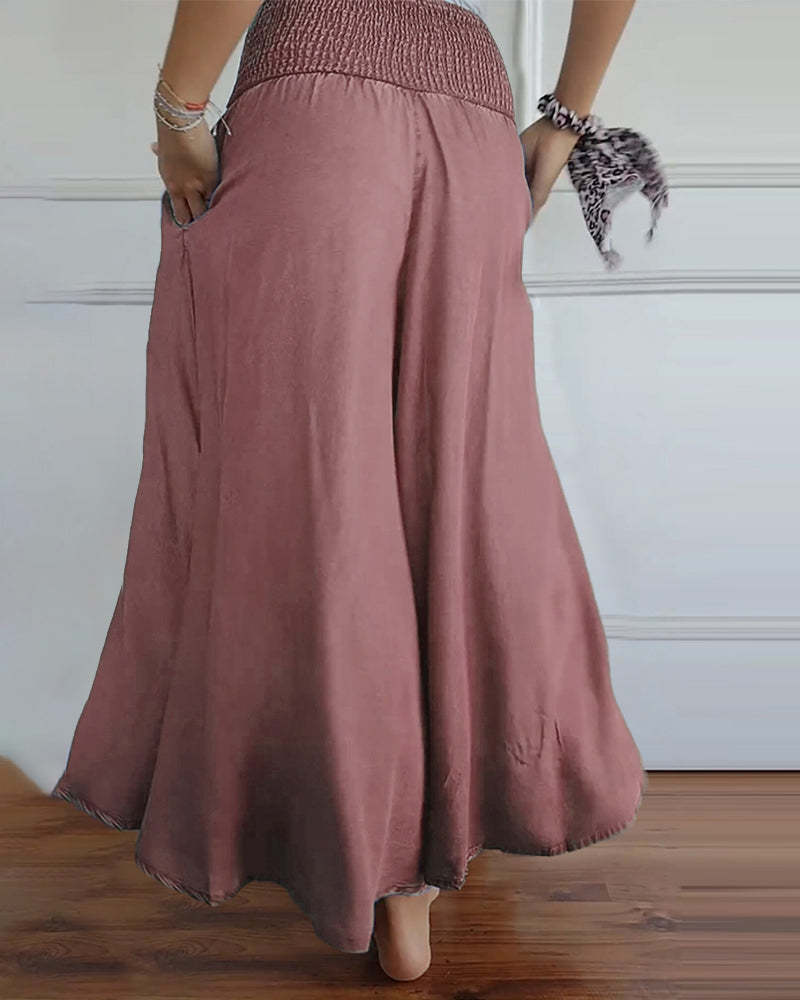 Women's Polyester Wide-Leg Trousers - Comfy & Breezy
