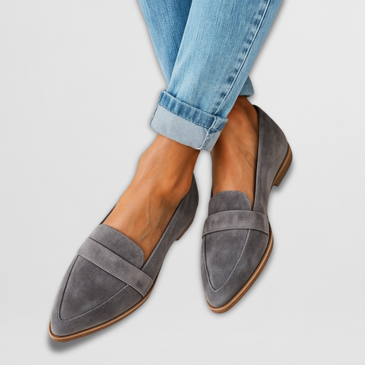 Women's Suede Loafers - Pointed Toe Style for Everyday