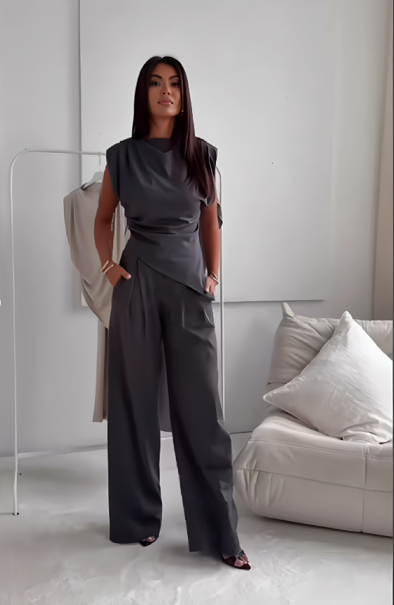 Women's Casual Elegance Two-Piece Set - Timeless Sophistication