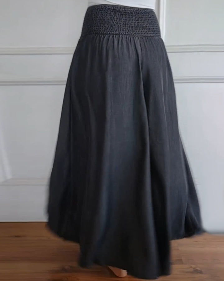 Women's Flowy Smocked Waist Trousers - Everyday Comfort & Style