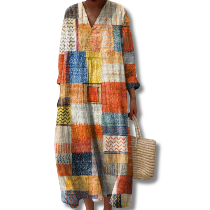 Women's Geometric Comfort Fit Dress - Effortless Summer Style