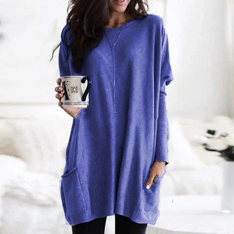 Women's Long-Sleeve Tunic - Effortless Comfort for Everyday