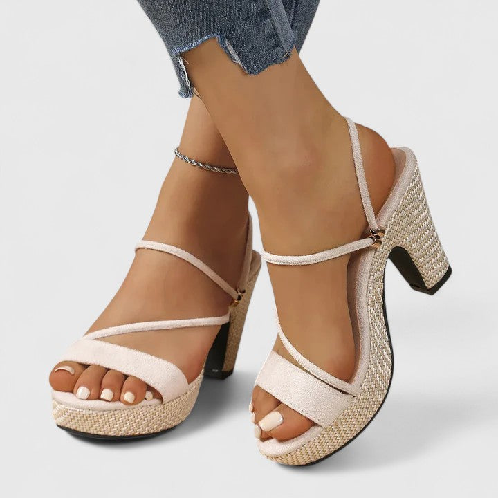 Women's Leather Heeled Sandals - Height With Style and Comfort