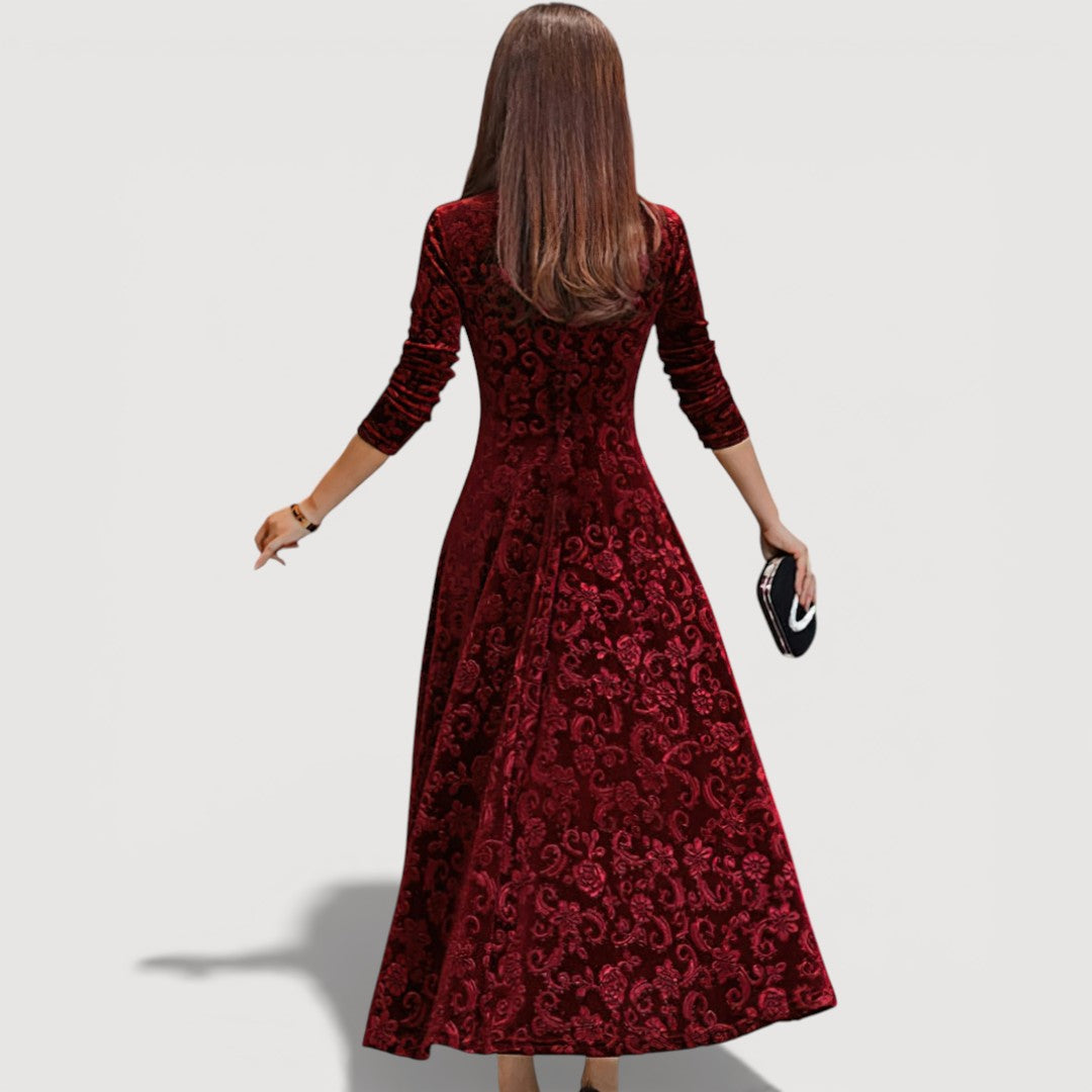 Women's Jillian Elegant Velvet Dress - Everyday Elegance