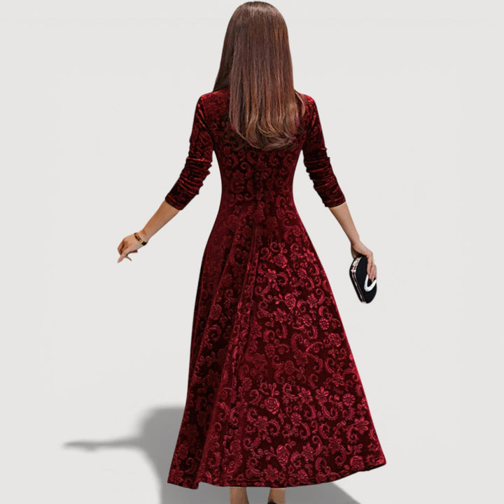 Women's Jillian Elegant Velvet Dress - Everyday Elegance