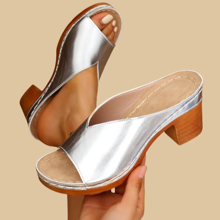 Women's Classic Open-Toe Block Heel Sandals - Everyday Comfort and