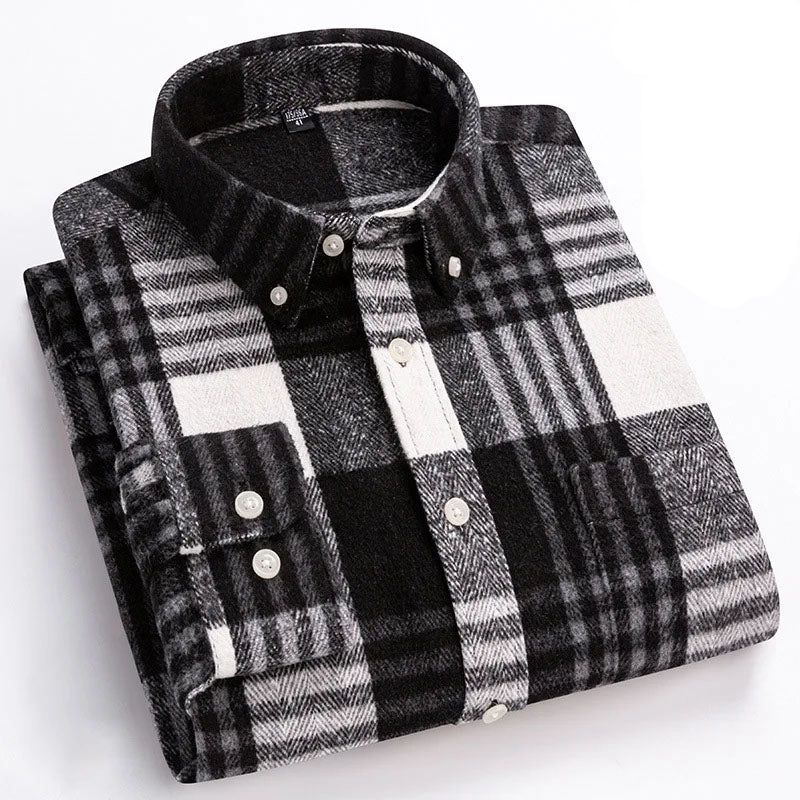 Men's Brushed Cotton Flannel Shirt – Casual Overshirt