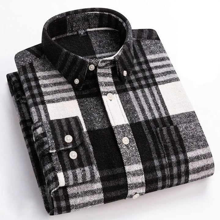 Men's Brushed Cotton Flannel Shirt – Casual Overshirt