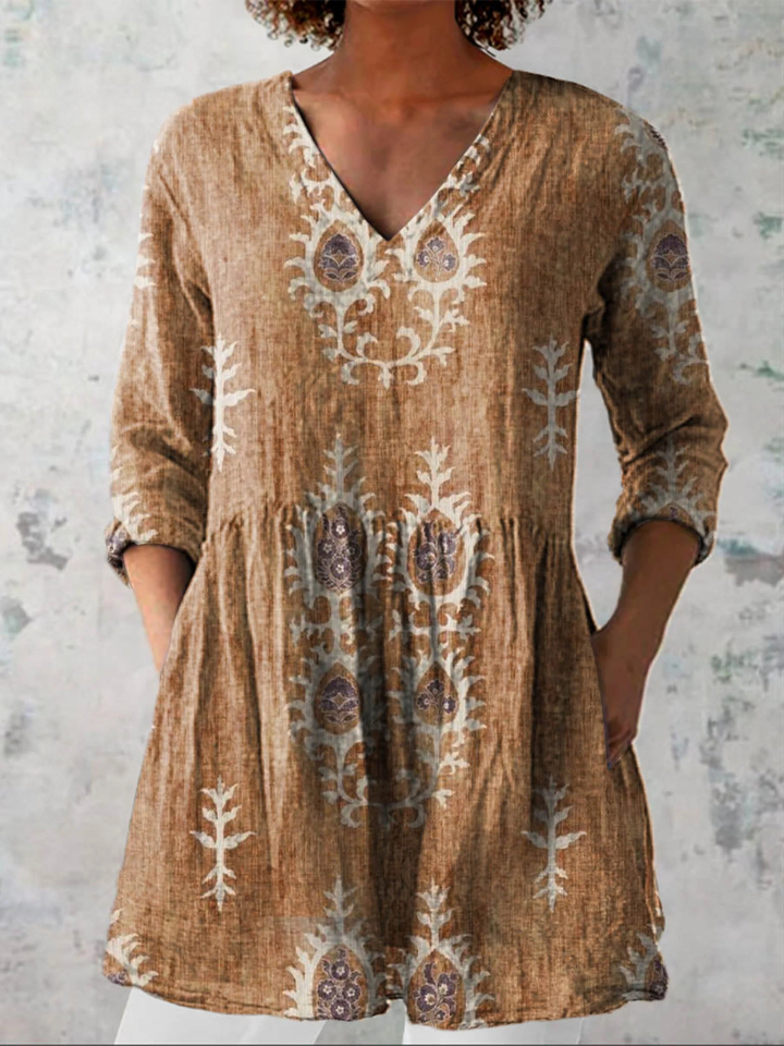 Women's V-Neck Long Sleeve Shirt - Everyday Versatile