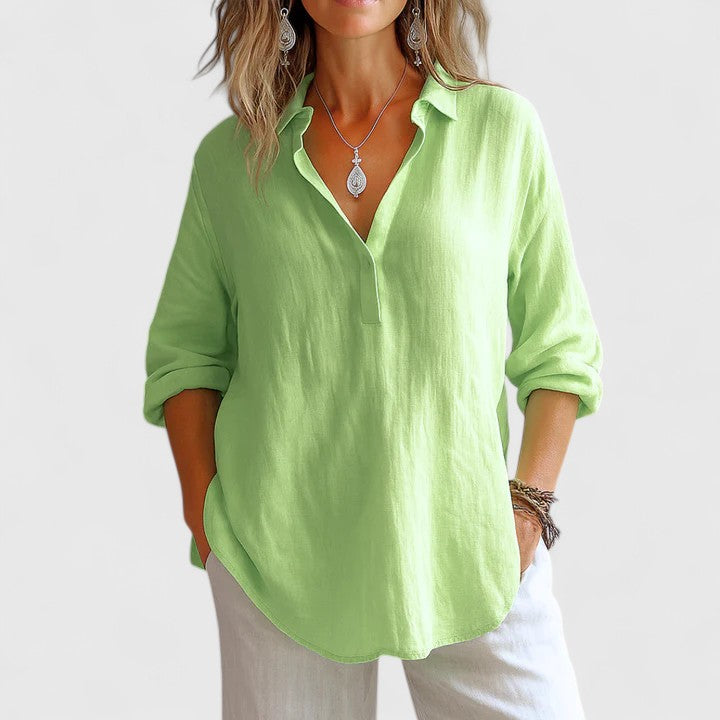 Women's Linen Blouse - Effortless Everyday Elegance