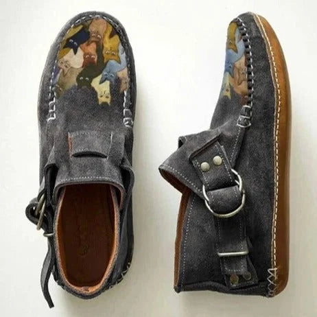 Women's Hand-Painted Suede Casual Shoes - Artistic Everyday Comfort