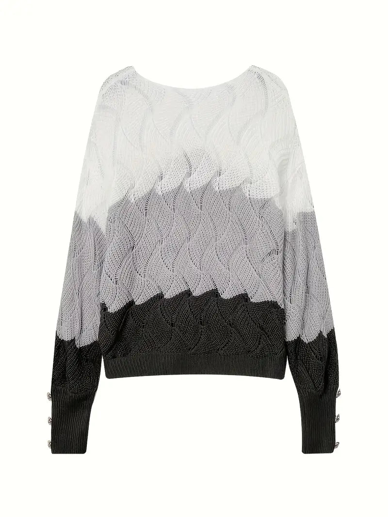 Women's Cozy Wave Knit Sweater - For Effortless Layering
