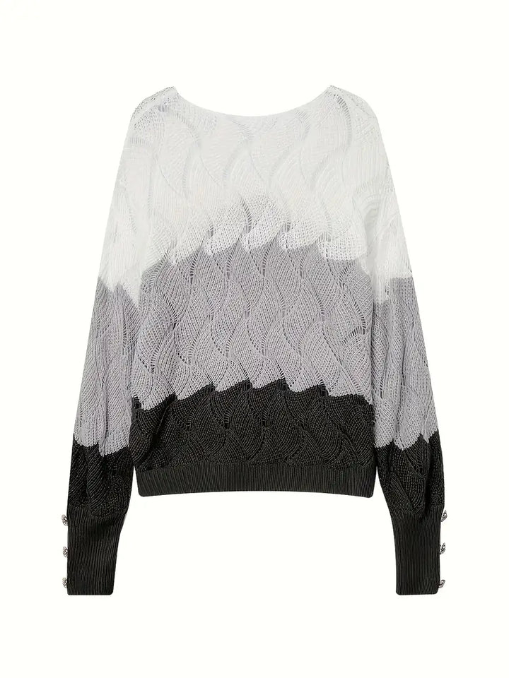 Women's Cozy Wave Knit Sweater - For Effortless Layering