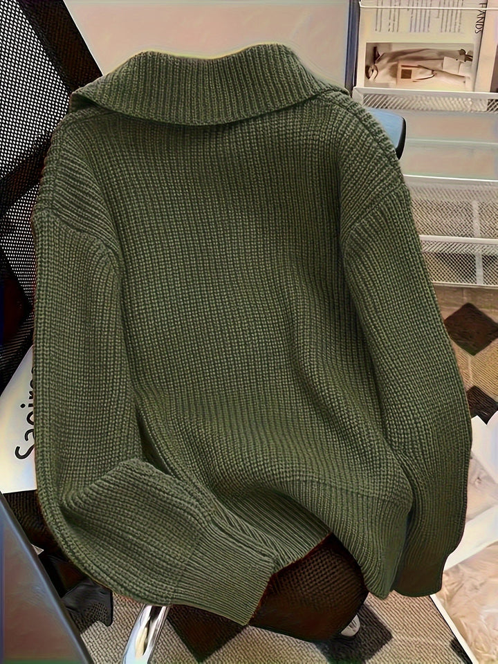 Women's Fiona Statement Button Knit Sweater - Cozy Chic