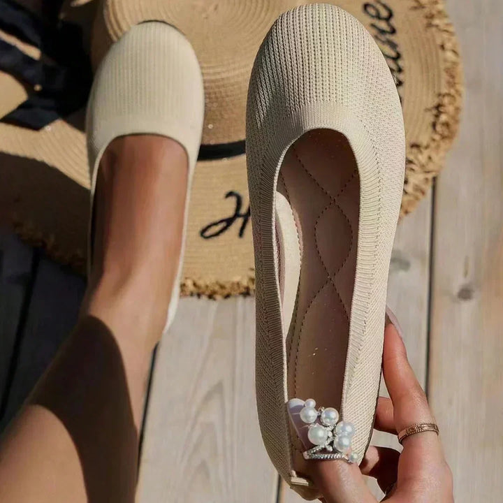 Women's Comfy Knit Ballet Flats - Everyday Elegance