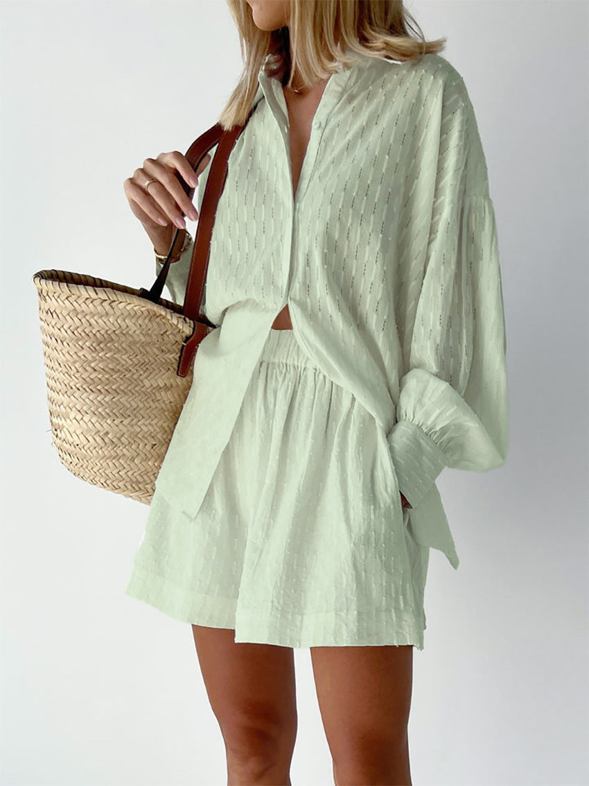 Women's Breezy Shirt and Shorts Set - Effortless Everyday Elegance