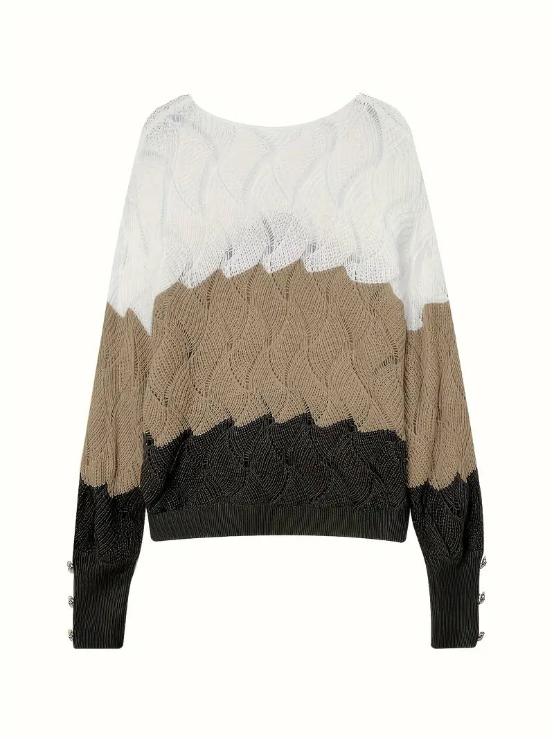 Women's Cozy Wave Knit Sweater - For Effortless Layering