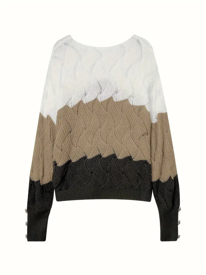 Women's Cozy Wave Knit Sweater - For Effortless Layering