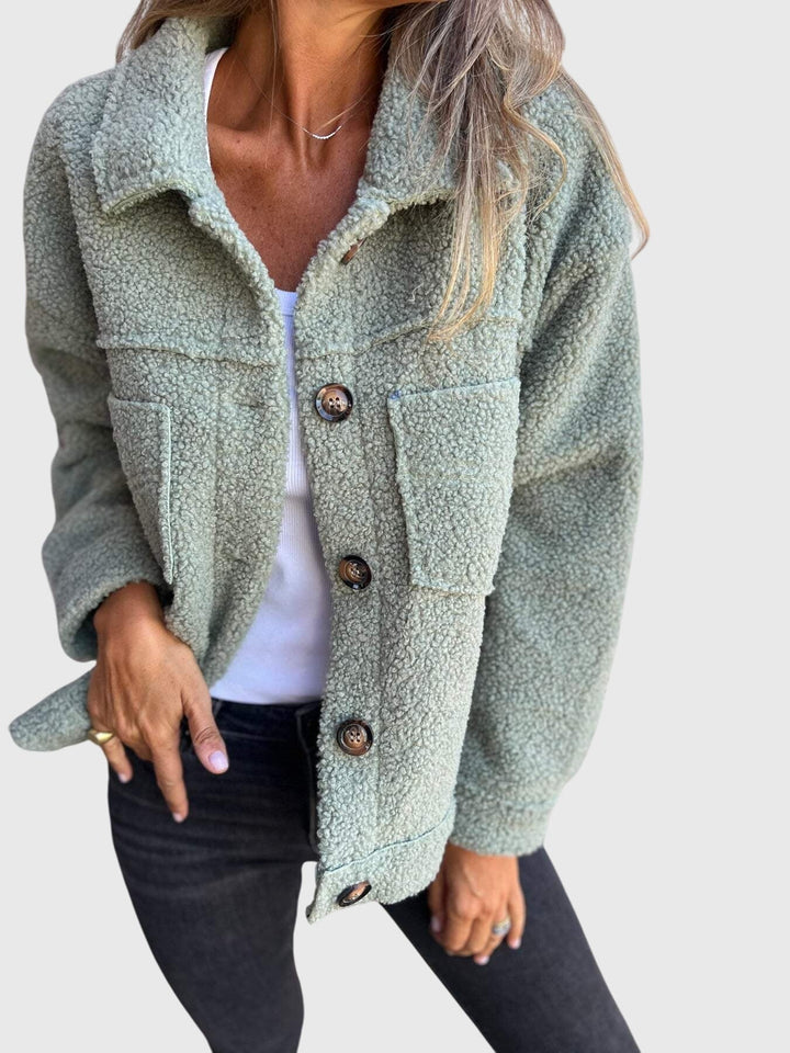 Women's Casual Cozy Button-Up Jacket - Everyday Comfort