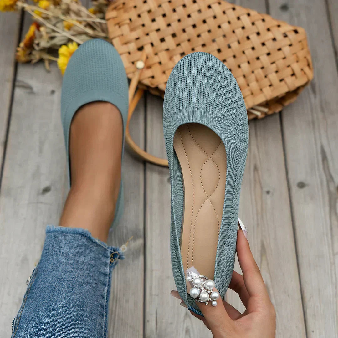 Women's Comfy Knit Ballet Flats - Everyday Elegance