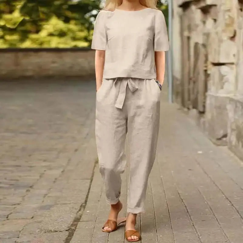Women's Chic Two-Piece Lounge Set - Effortless Everyday Style