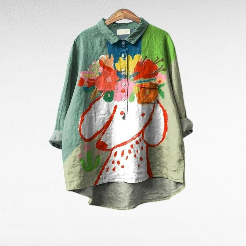Women's Elegant Summer Linen Blouse - Flattering & Breathable