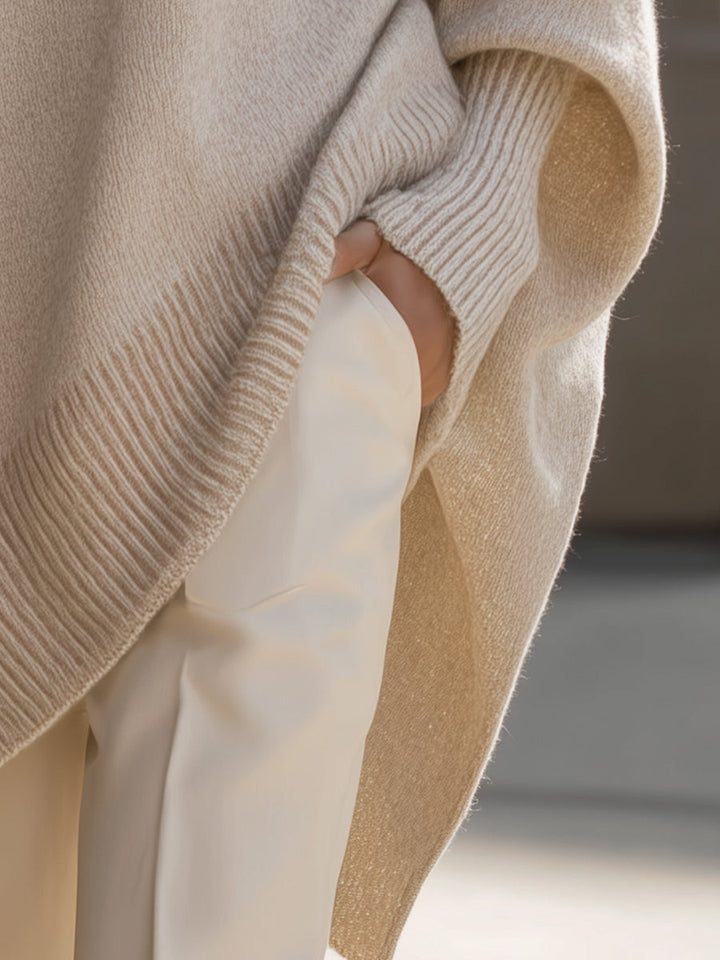 Women's Claire Asymmetrical Knit Sweater - Elegant & Cozy