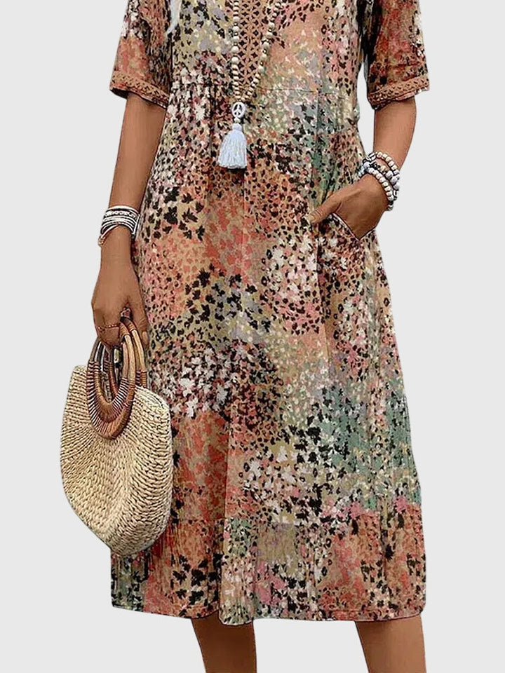 Women's Floral Midi Dress - Elegant & Versatile for Any Occasion