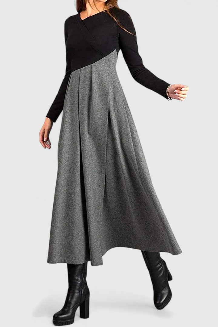 Women's Elegant Long Sleeve Maxi Dress - Versatile for Day or Night