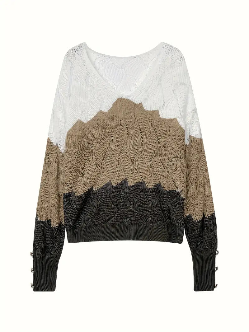 Women's Cozy Wave Knit Sweater - For Effortless Layering