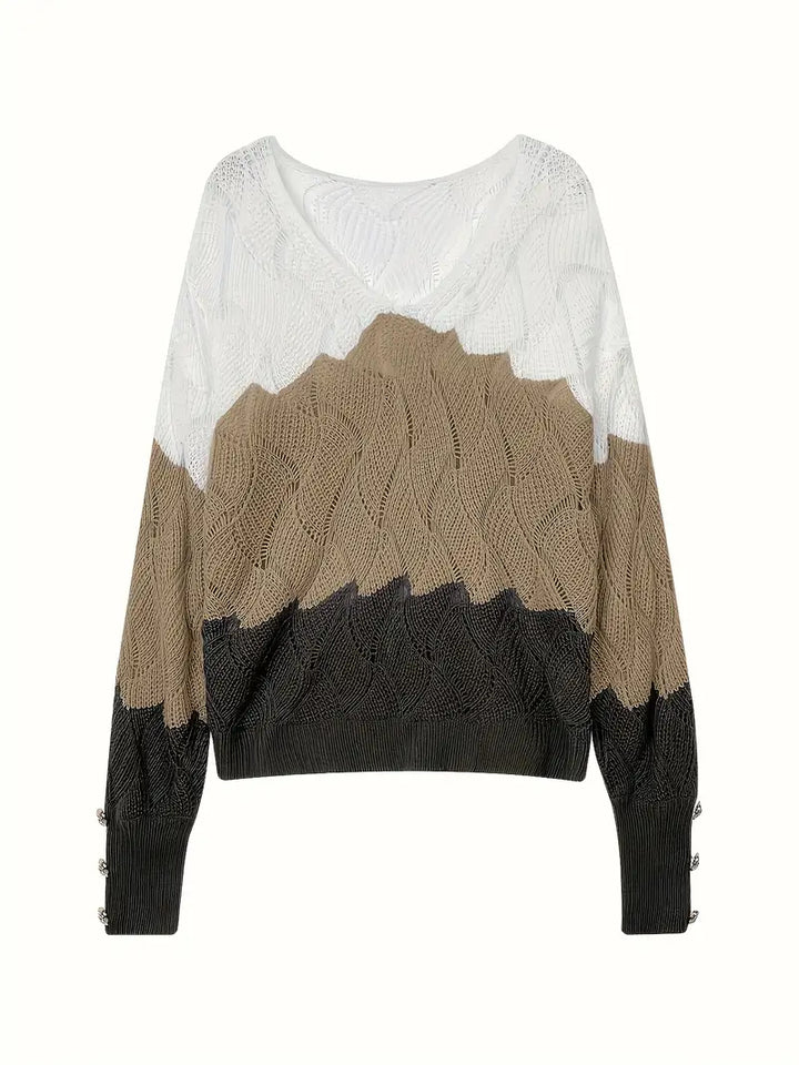 Women's Cozy Wave Knit Sweater - For Effortless Layering