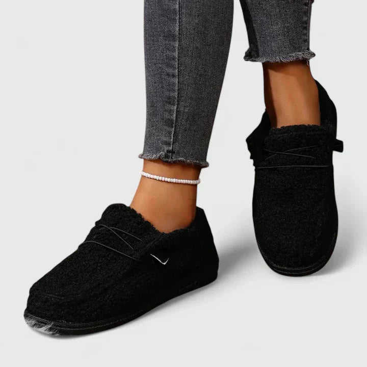 Women's Cozy Sherpa Loafers - Plush Slip-Ons for Everyday Warmth