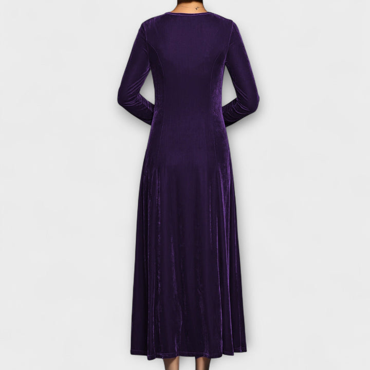 Women's Velvet Dress - Timeless Elegance for Evening Events
