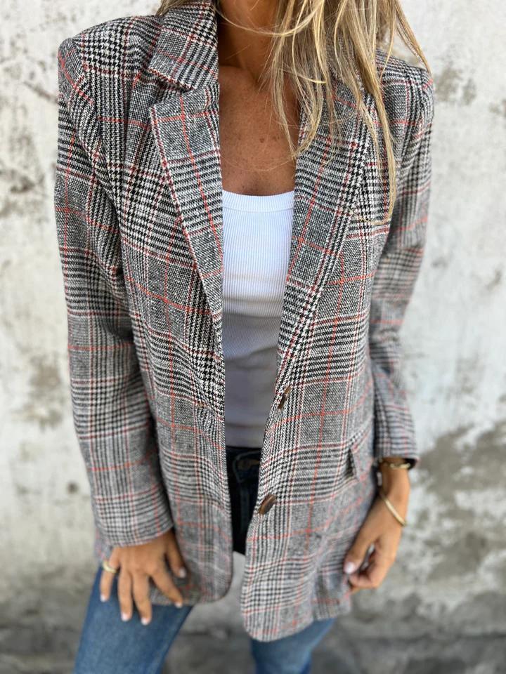 Women's Daniela Check Blazer - Timeless Sophistication