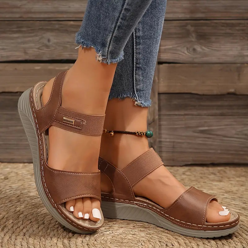 Women's Comfort Cushioned Wedge Sandals - All-Day Ease