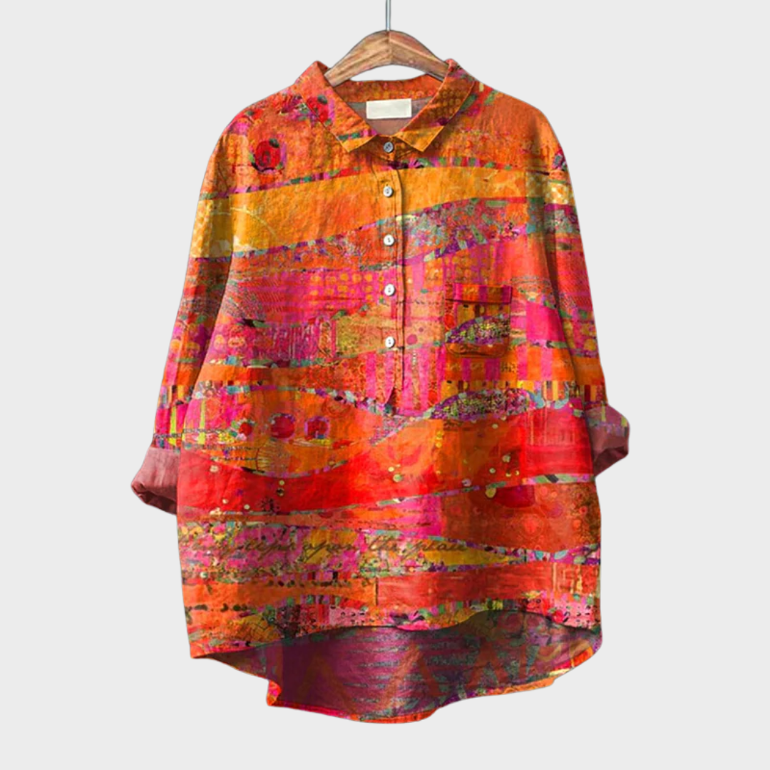 Women's Elegant Linen Blouse - Breathable Summer Style