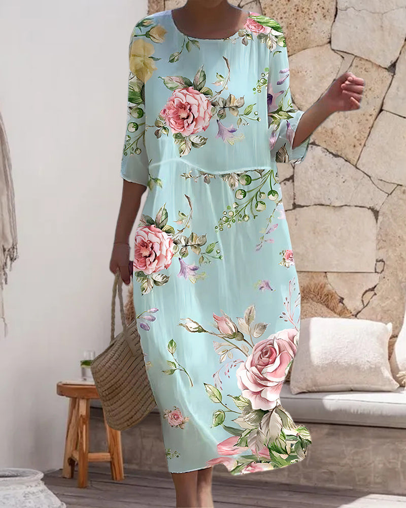 Women's Martha Floral Midi Dress - Effortless Summer Style