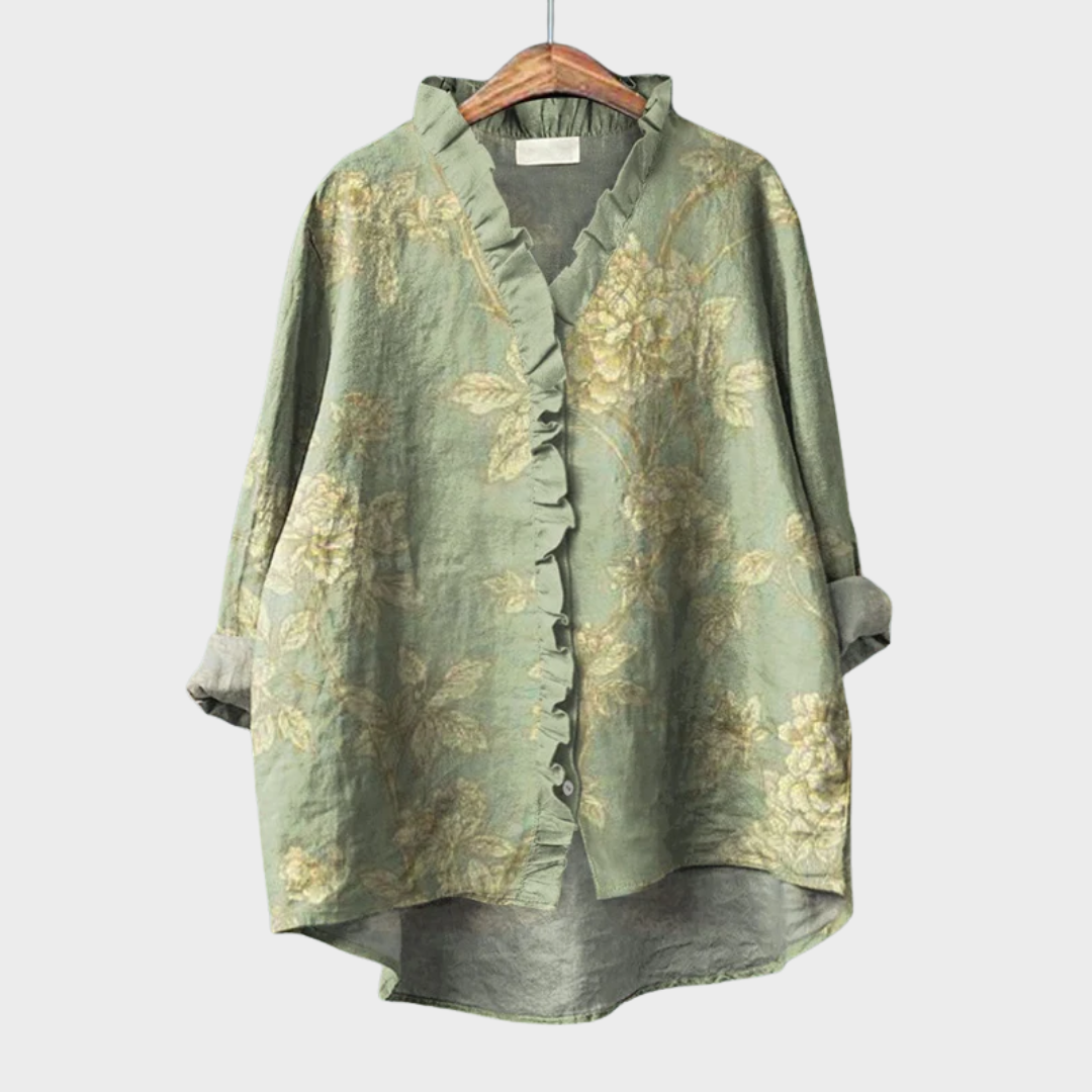 Women's Refined Linen Blouse - Chic & Breezy Summer Essential