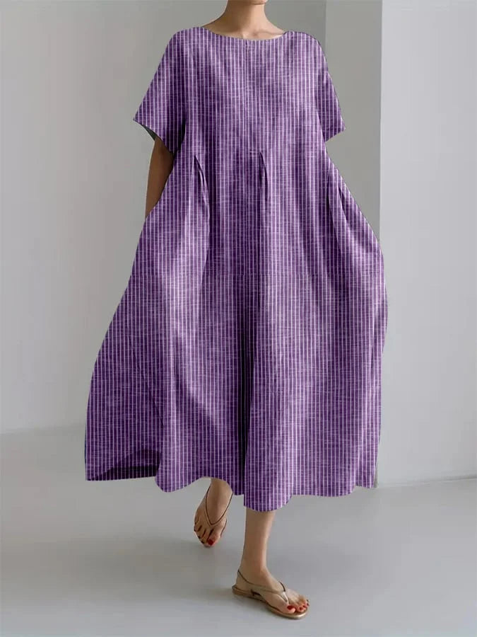 Women's Checkered Smock Maxi Dress - Breezy Summer Style