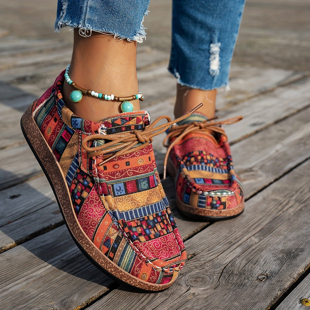 Women's Patchwork Comfort Sneakers - Everyday Casual Style