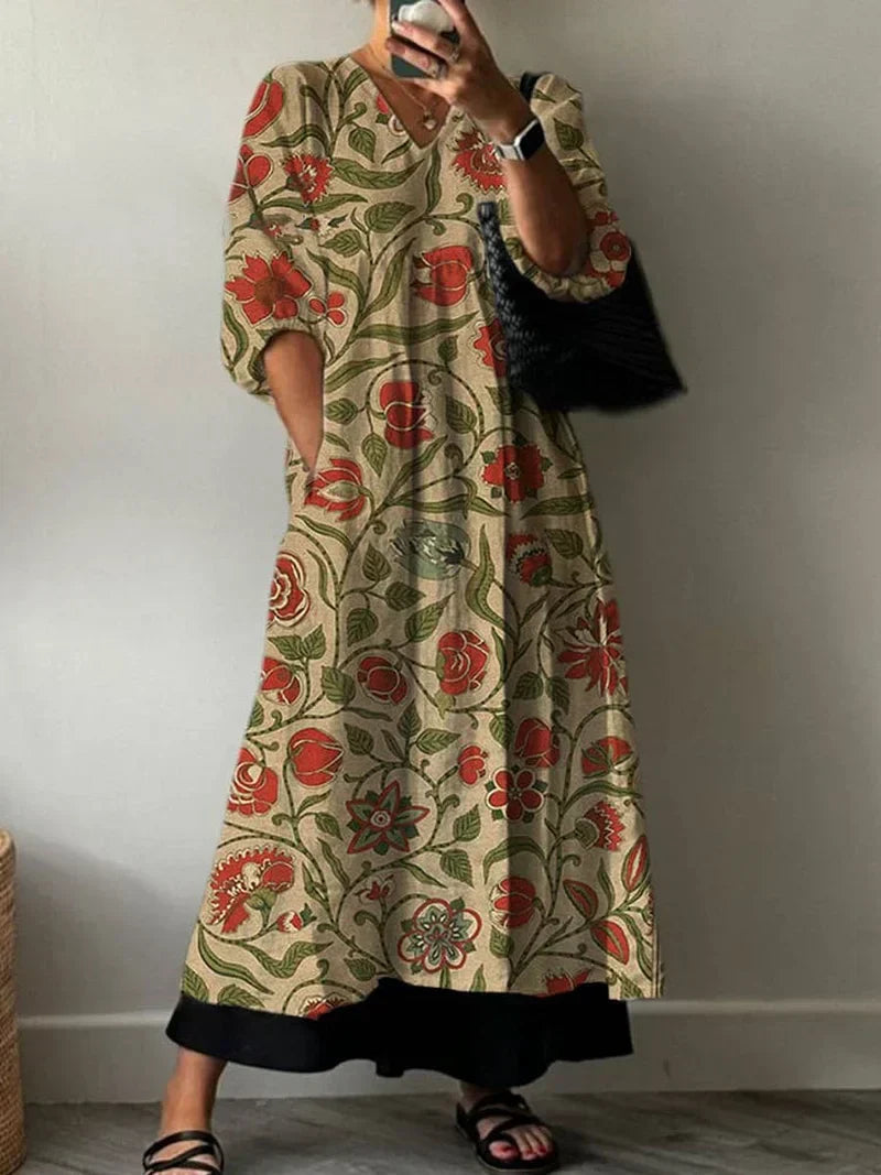 Women's Floral Print Loose Fit Dress - For Summer Days