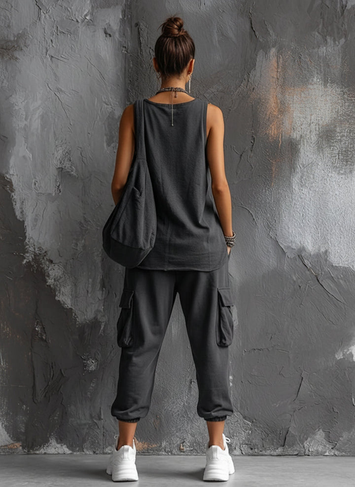 Women's Cotton-Blend Casual Two-Piece Set - Everyday Comfort