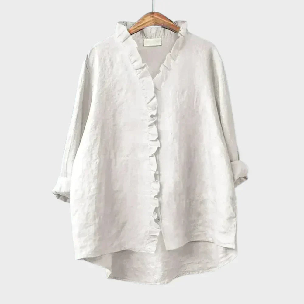 Women's Elegant Linen Blouse - Effortless Summer Style