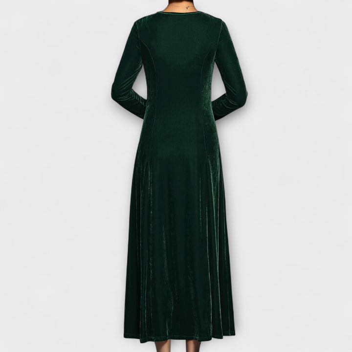 Women's Velvet Dress - Timeless Elegance for Evening Events