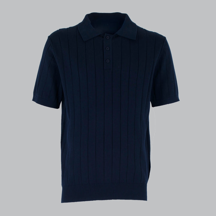 Men's Cotton Crepe Knit Polo Shirt – Revere Collar Summer Knit