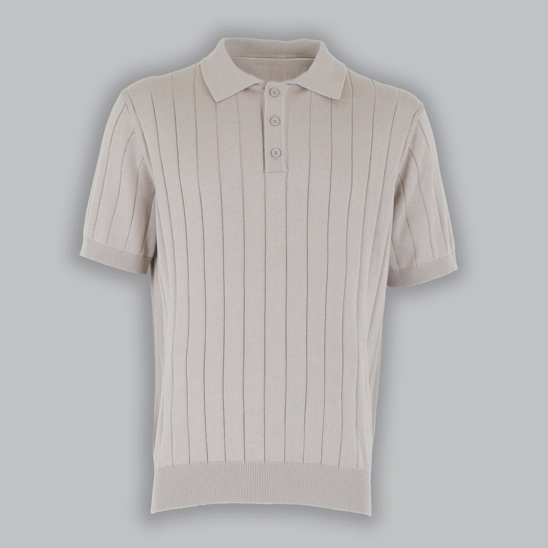 Men's Cotton Crepe Knit Polo Shirt – Revere Collar Summer Knit